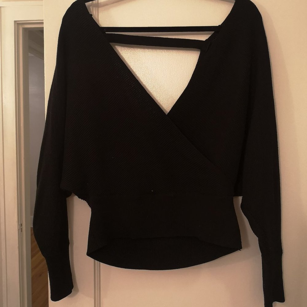 Black Cris Cross Sweater